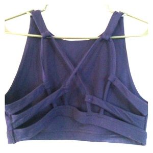 Aerie Navy Blue strappy high neck bralette size XL